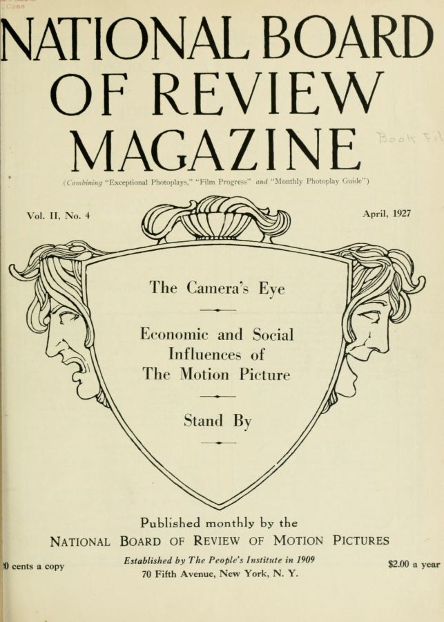 NATIONAL BOARD OF REVIEW MAGAZINE magazine side cover Issue 11 April 1927