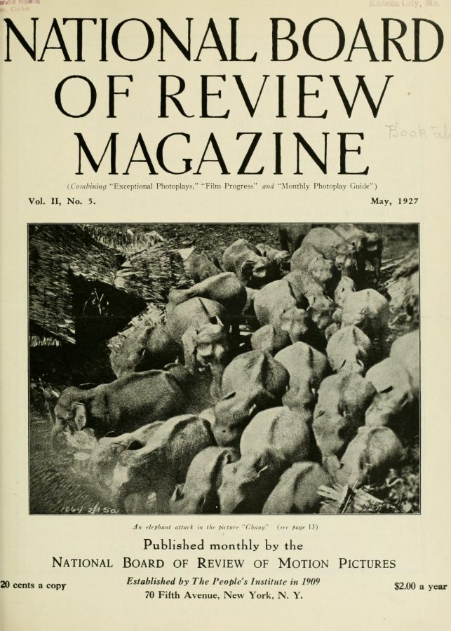 NATIONAL BOARD OF REVIEW MAGAZINE magazine side cover Issue 12 May 1927