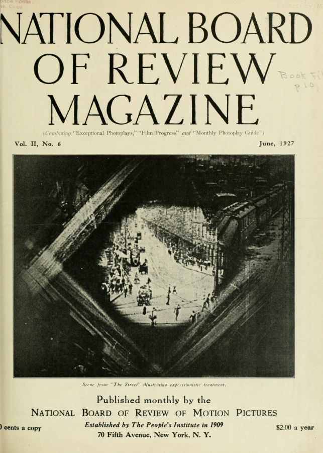 NATIONAL BOARD OF REVIEW MAGAZINE magazine side cover Issue 13 June 1927