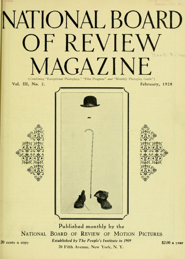NATIONAL BOARD OF REVIEW MAGAZINE magazine side cover Issue 21 February 1928