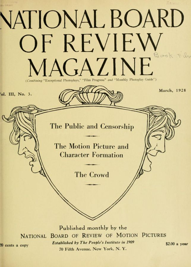 NATIONAL BOARD OF REVIEW MAGAZINE magazine side cover Issue 22 March 1928