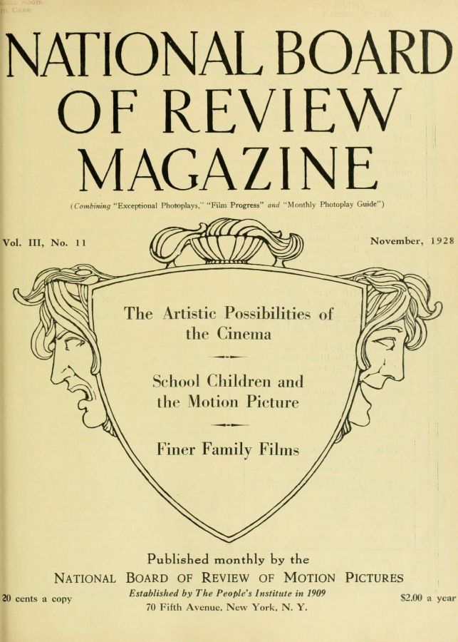 NATIONAL BOARD OF REVIEW MAGAZINE magazine side cover Issue 30 November 1928