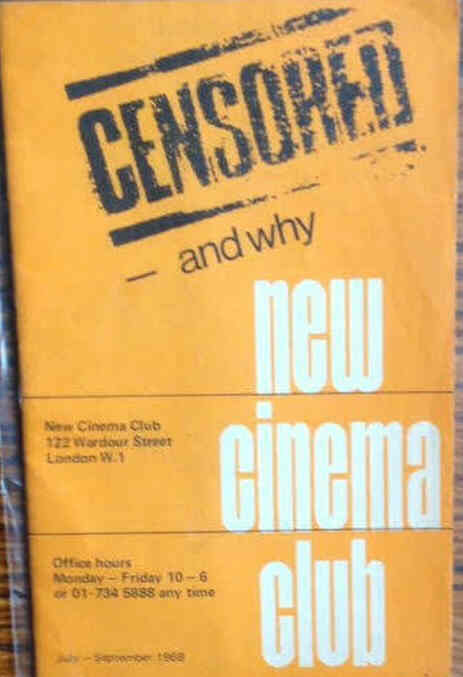 NEW CINEMA CLUB magazine side cover  July/September 1968