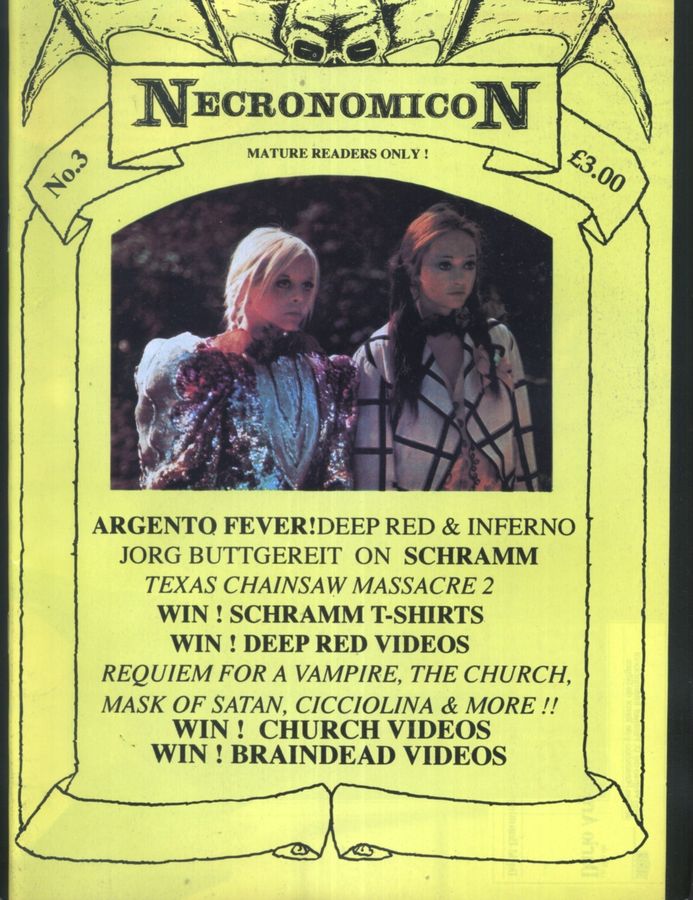 NECRONOMICON magazine side cover Issue 3  1994