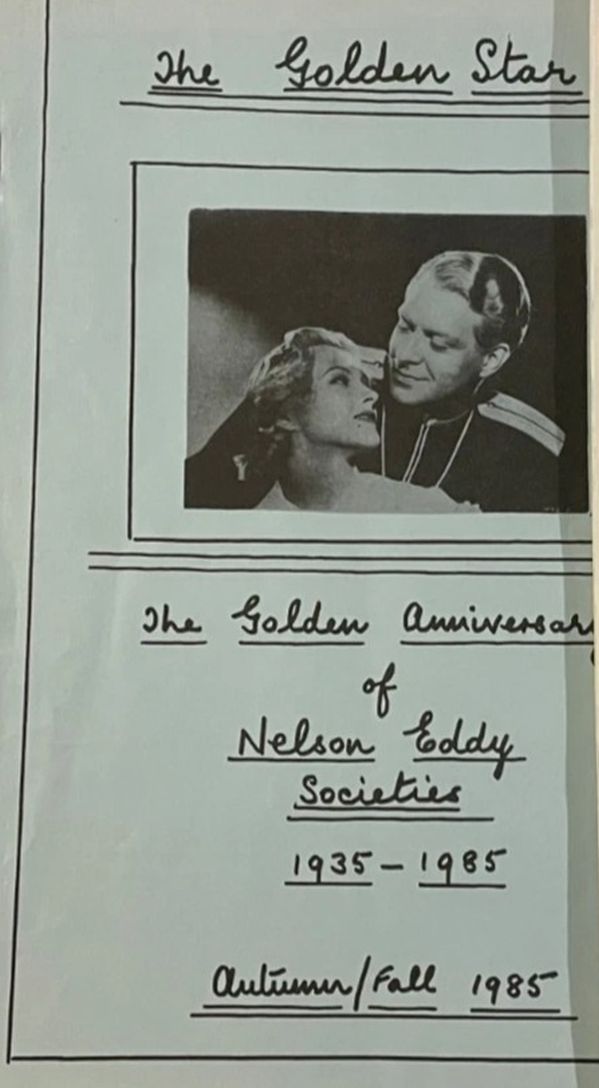 NELSON EDDY APPRECIATION SOCIETY magazine side cover Autumn 1985