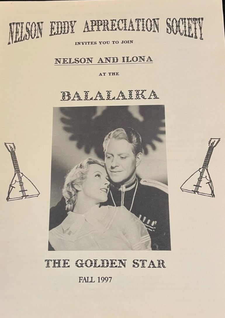 NELSON EDDY APPRECIATION SOCIETY magazine side cover Fall 1997