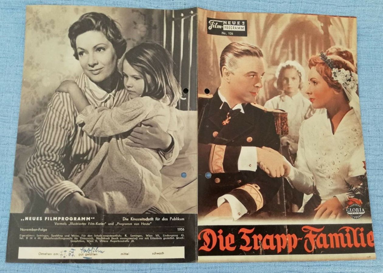 NEUES FILMPROGRAMM magazine side cover Issue 126  November 1956