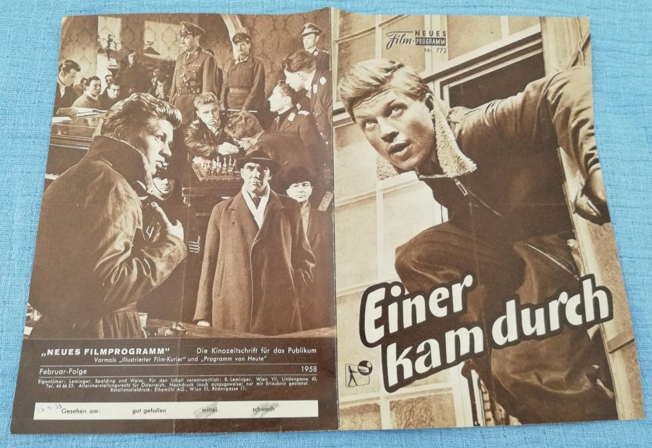 NEUES FILMPROGRAMM magazine side cover Issue 772  February 1958