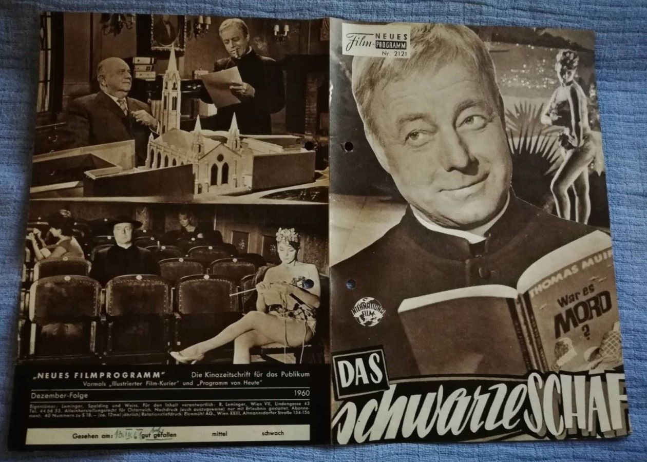 NEUES FILMPROGRAMM magazine side cover Issue 2121  December 1960
