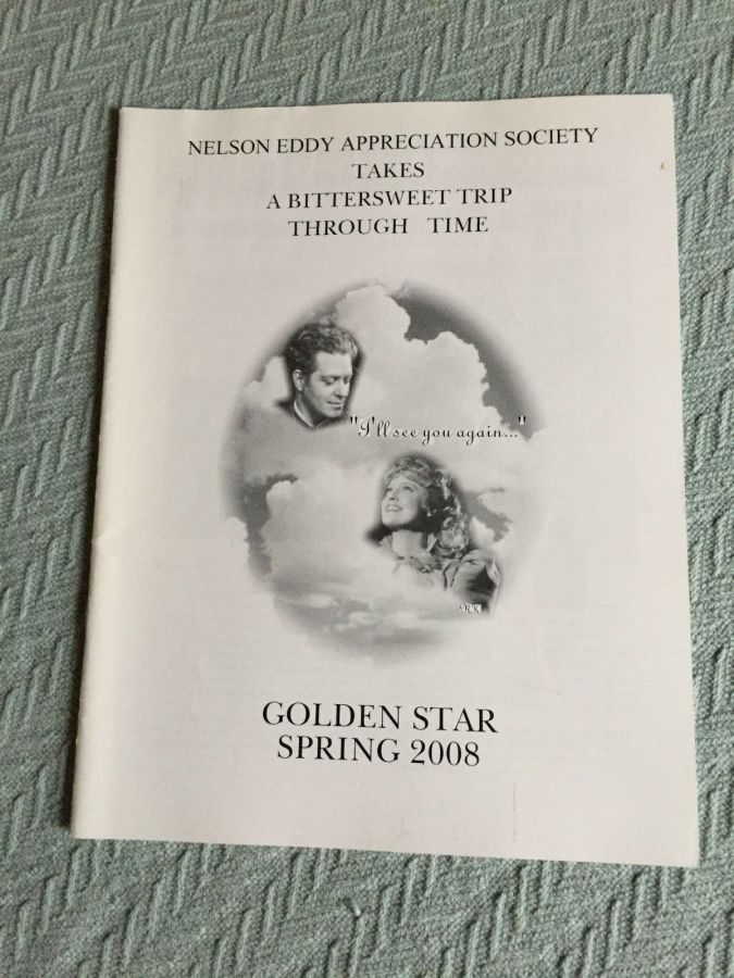 NELSON EDDY APPRECIATION SOCIETY magazine side cover Spring 2008