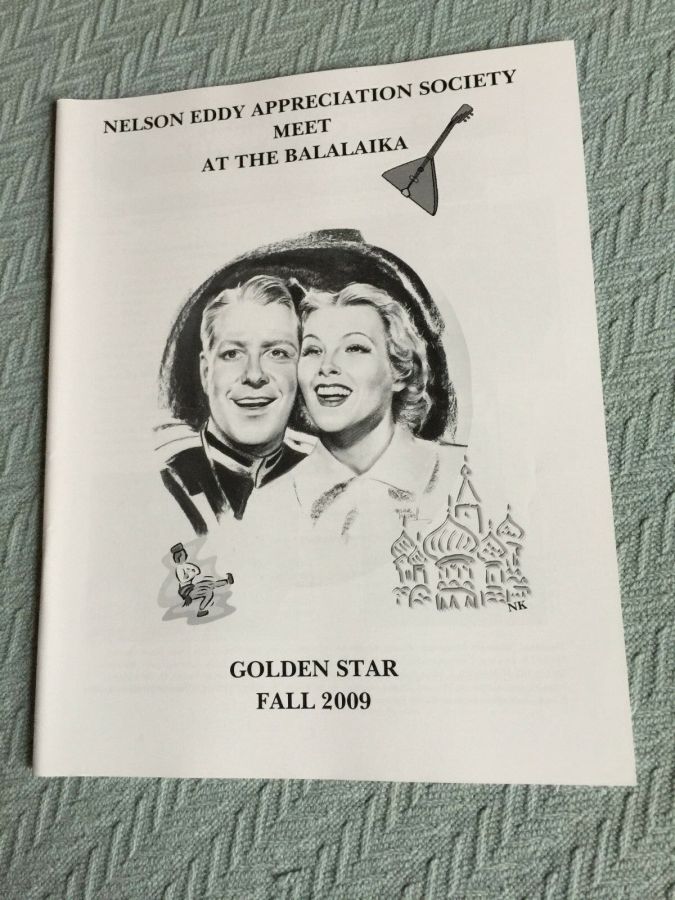 NELSON EDDY APPRECIATION SOCIETY magazine side cover Fall 2009