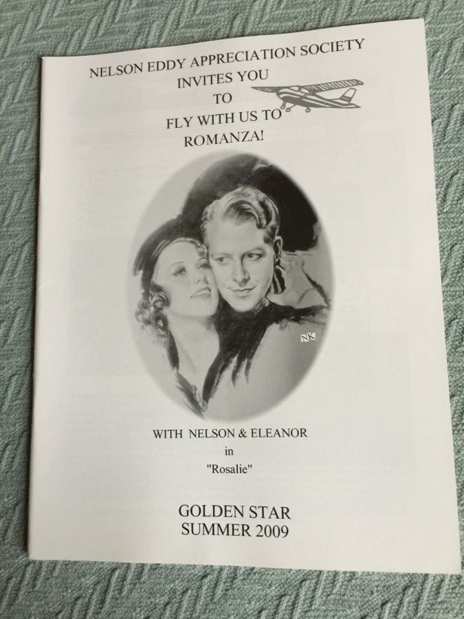 NELSON EDDY APPRECIATION SOCIETY magazine side cover Summer 2009
