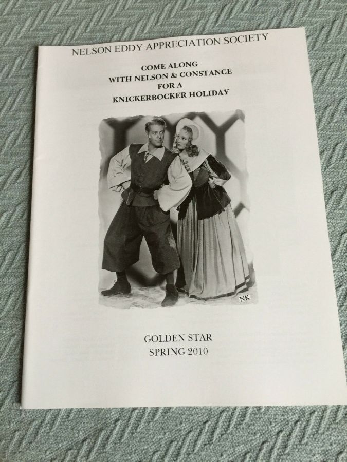NELSON EDDY APPRECIATION SOCIETY magazine side cover Spring 2010