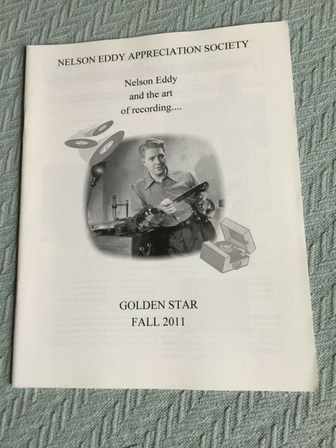 NELSON EDDY APPRECIATION SOCIETY magazine side cover Fall 2011