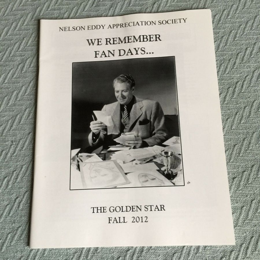NELSON EDDY APPRECIATION SOCIETY magazine side cover Fall 2012