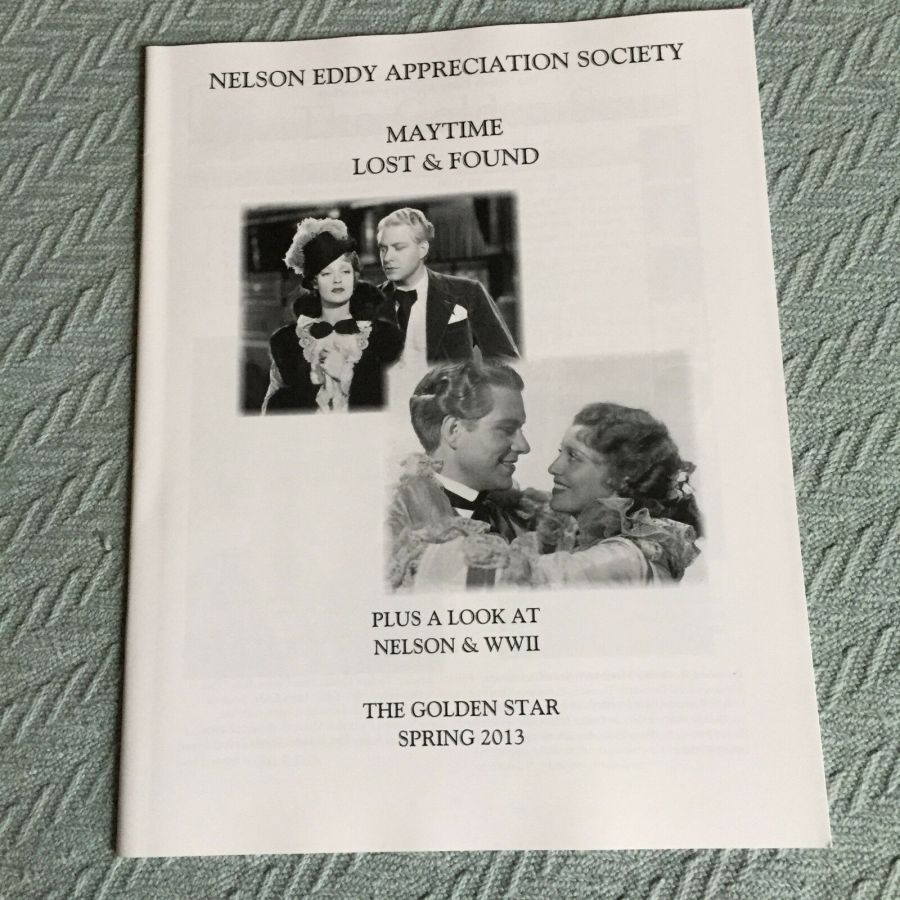 NELSON EDDY APPRECIATION SOCIETY magazine side cover Spring 2013