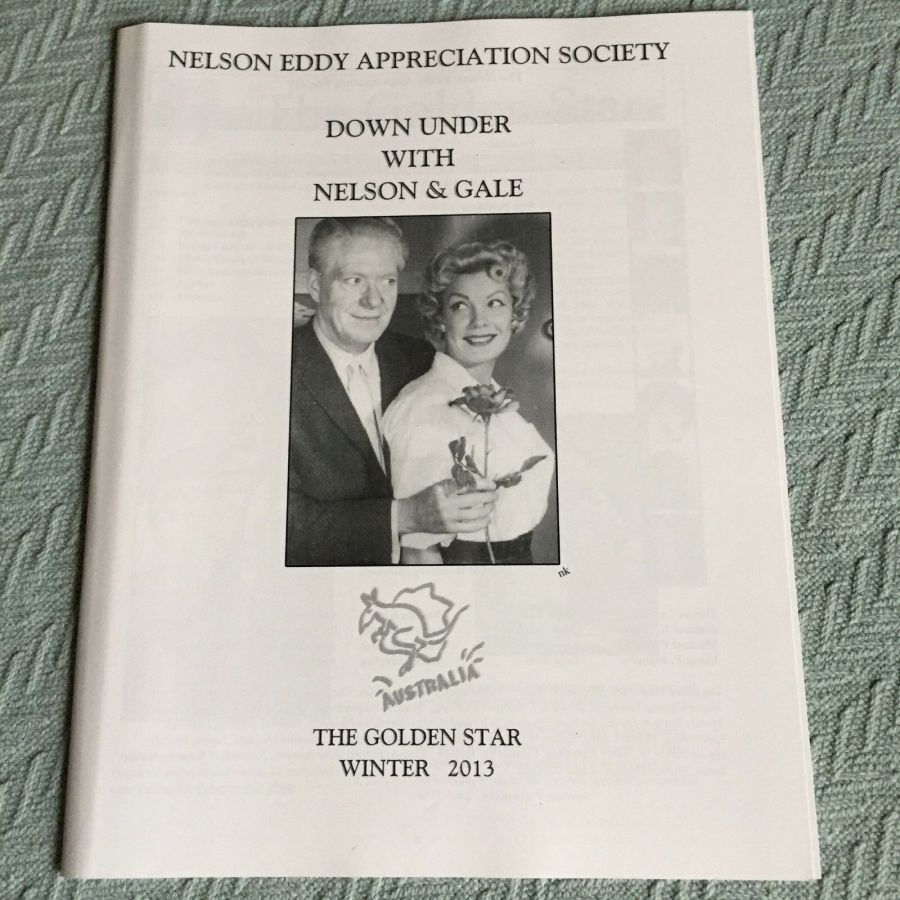 NELSON EDDY APPRECIATION SOCIETY magazine side cover Winter 2013