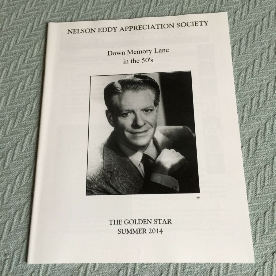 NELSON EDDY APPRECIATION SOCIETY magazine side cover Summer 2014