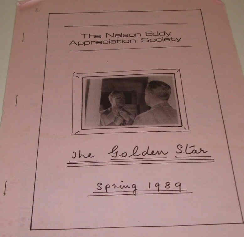 NELSON EDDY APPRECIATION SOCIETY magazine side cover Spring 1989