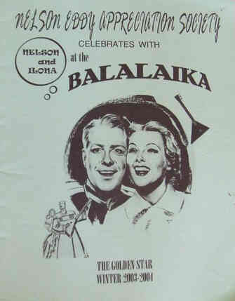 NELSON EDDY APPRECIATION SOCIETY magazine side cover Winter 2003