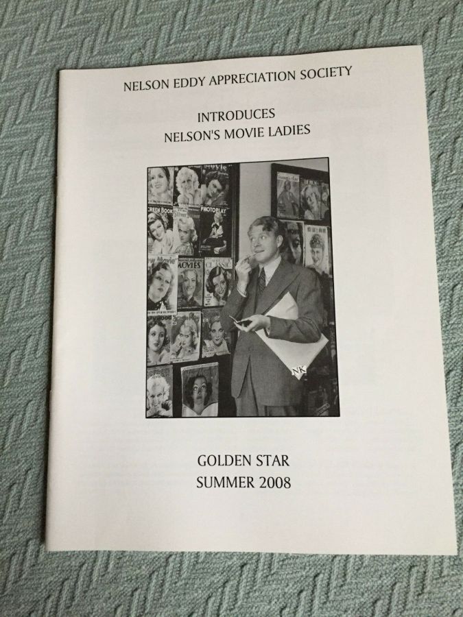 NELSON EDDY APPRECIATION SOCIETY magazine side cover Summer 2008