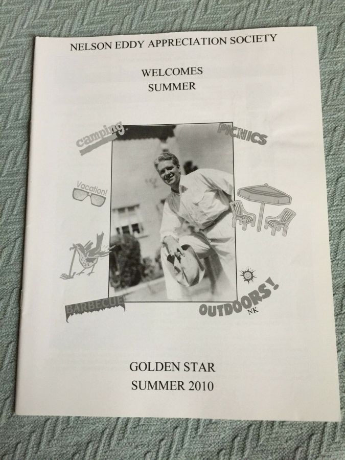 NELSON EDDY APPRECIATION SOCIETY magazine side cover Summer 2010