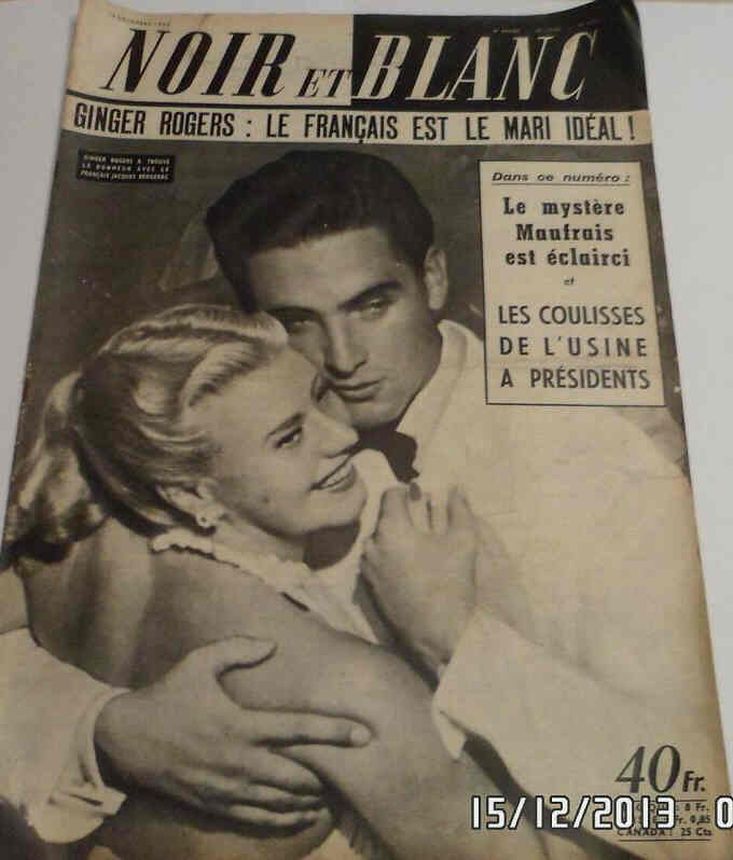 NOIR ET BLANC magazine side cover Issue 459 14 December 1953