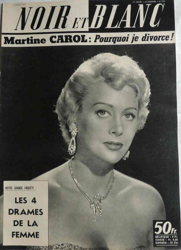 NOIR ET BLANC magazine side cover Issue 704 29 August 1958