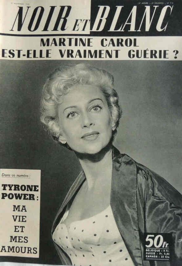NOIR ET BLANC magazine side cover Issue 716 21 November 1958