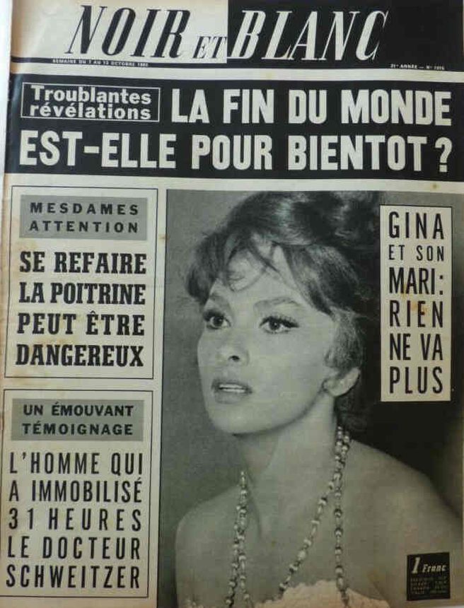 NOIR ET BLANC magazine side cover Issue 1075 7 October 1965