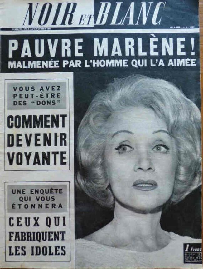 NOIR ET BLANC magazine side cover Issue 1092 3 February 1966