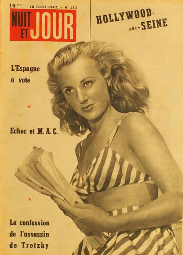 NUIT ET JOUR magazine side cover Issue 133 10 July 1947