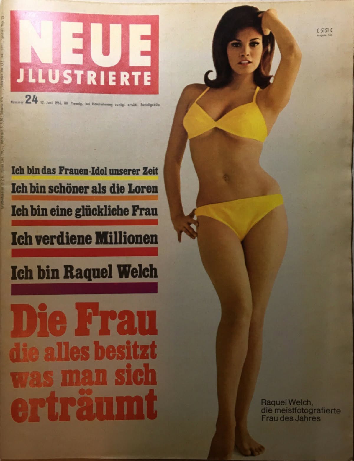 NEUE ILLUSTRIERTE magazine side cover Issue 24   1966