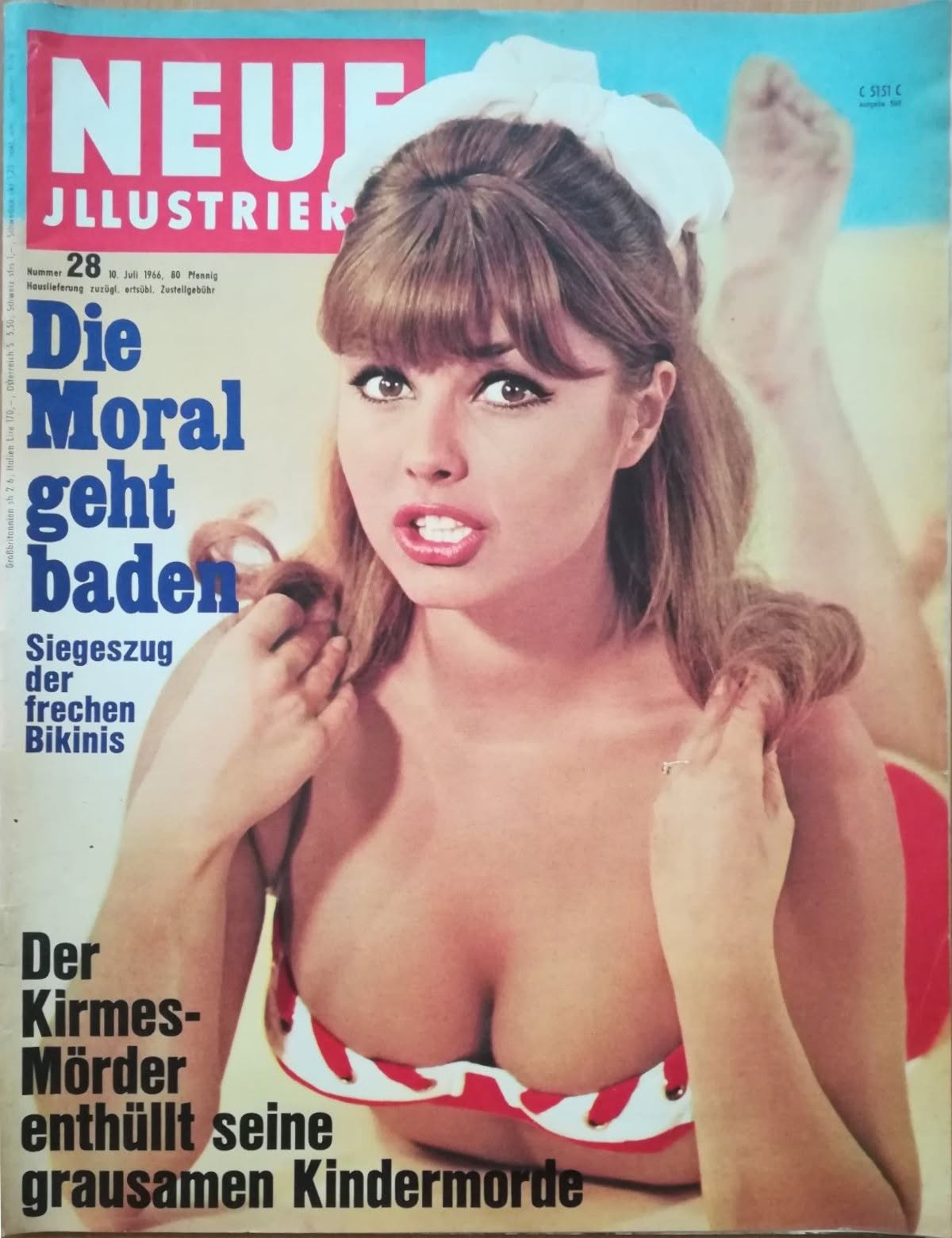 NEUE ILLUSTRIERTE magazine side cover Issue 28   1966