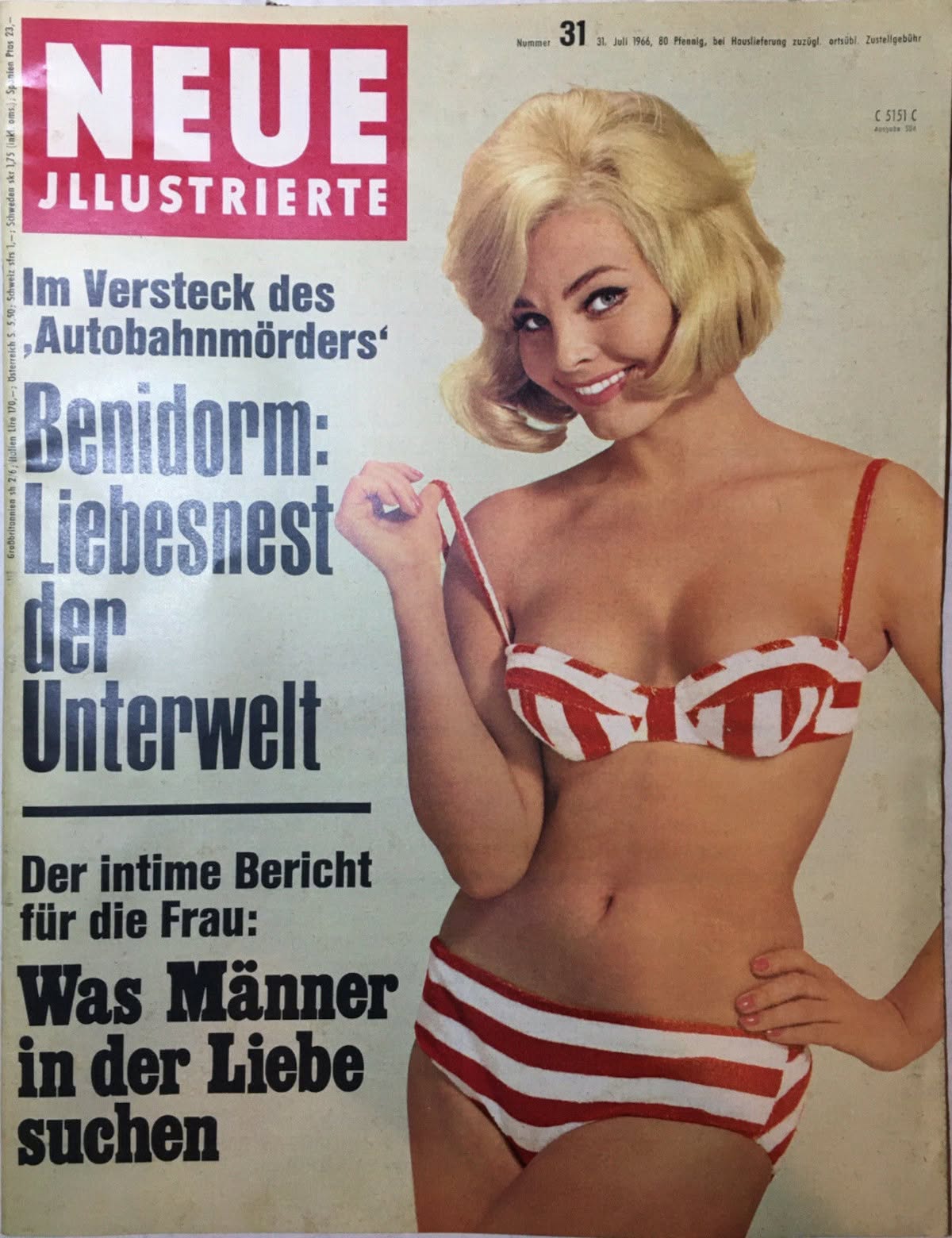 NEUE ILLUSTRIERTE magazine side cover Issue 31   1966