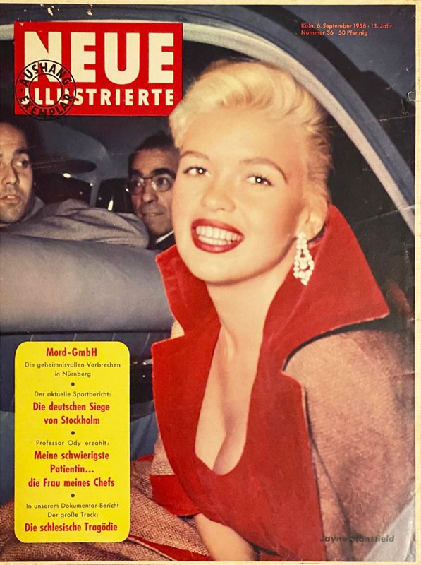 NEUE ILLUSTRIERTE magazine side cover Issue 36 6 September 1958