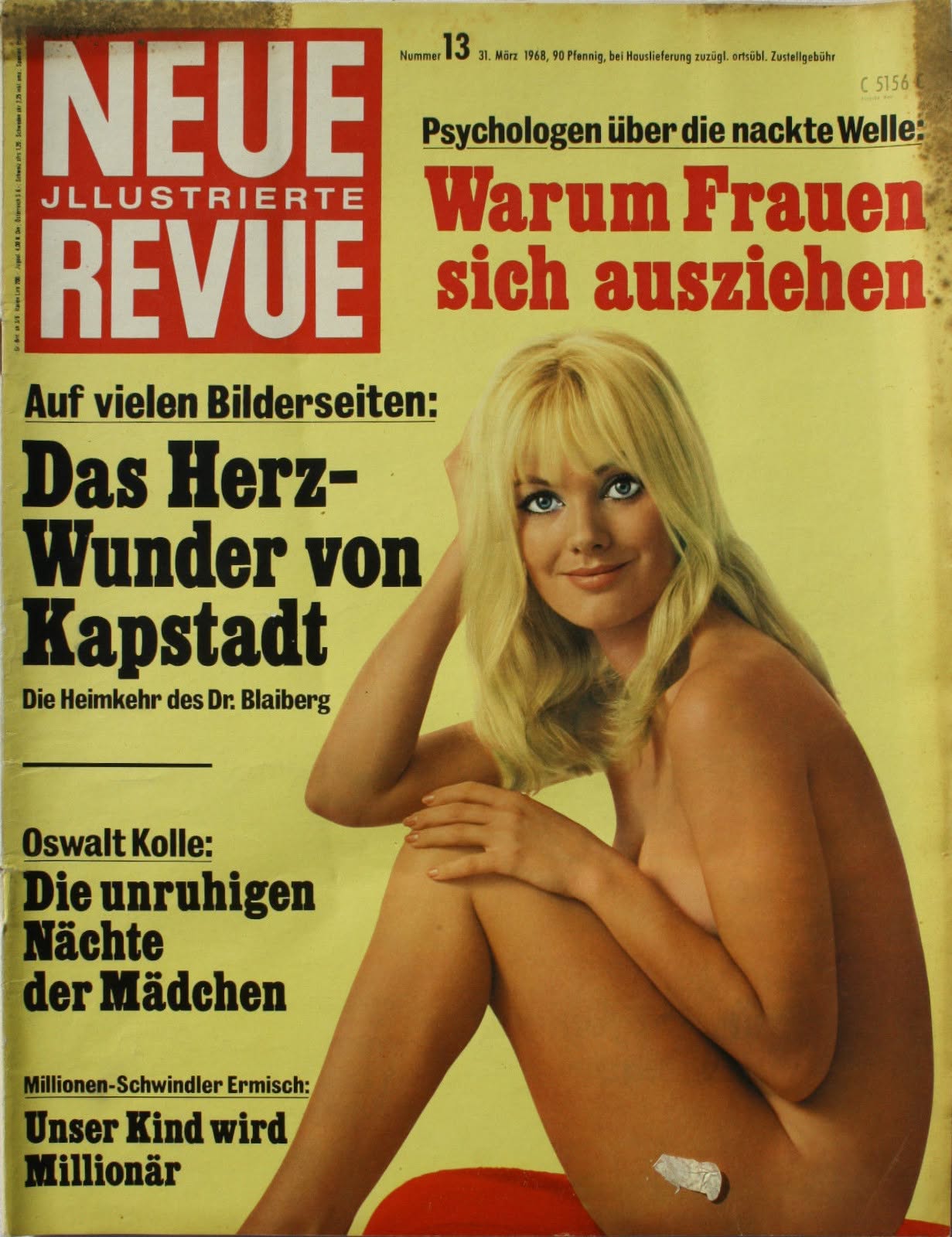 NEUE REVUE magazine side cover Issue 13 31 March 1968