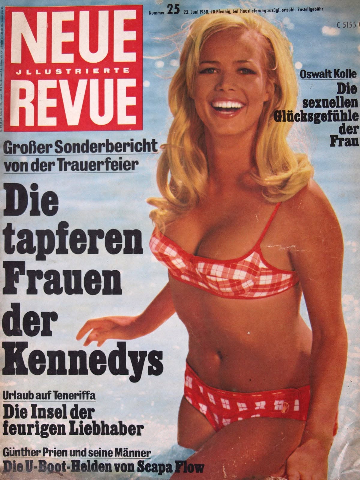 NEUE REVUE magazine side cover Issue 25 23 June 1968
