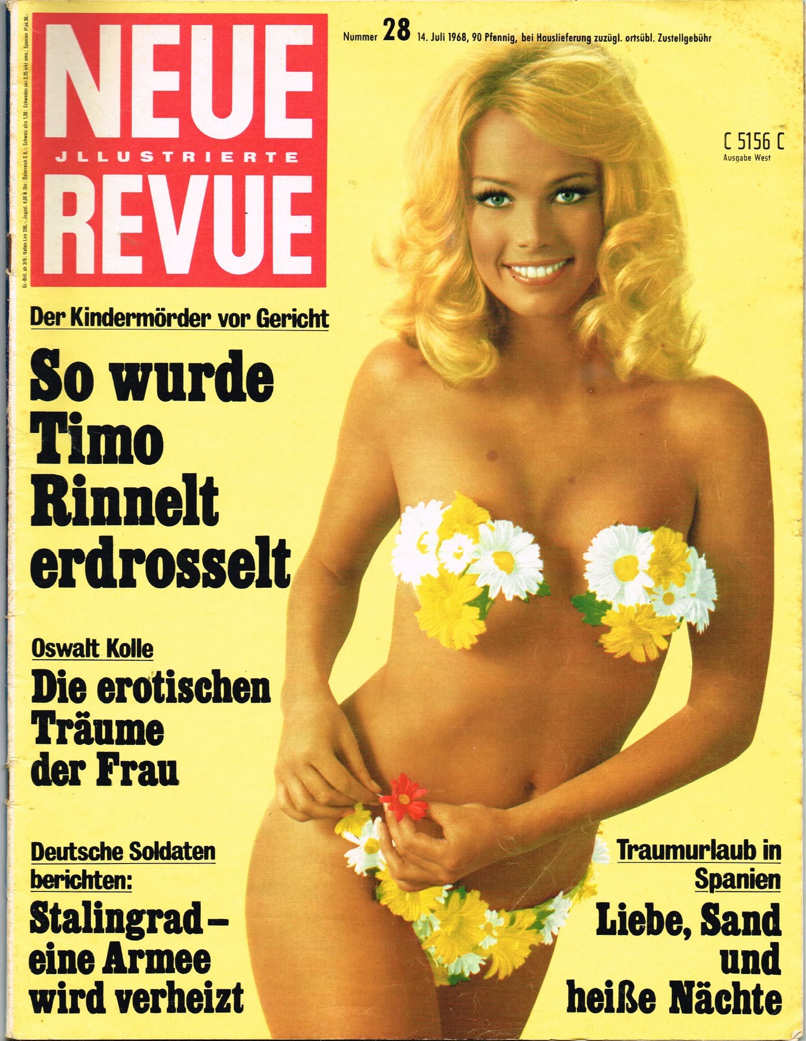 NEUE REVUE magazine side cover Issue 28 14 July 1968