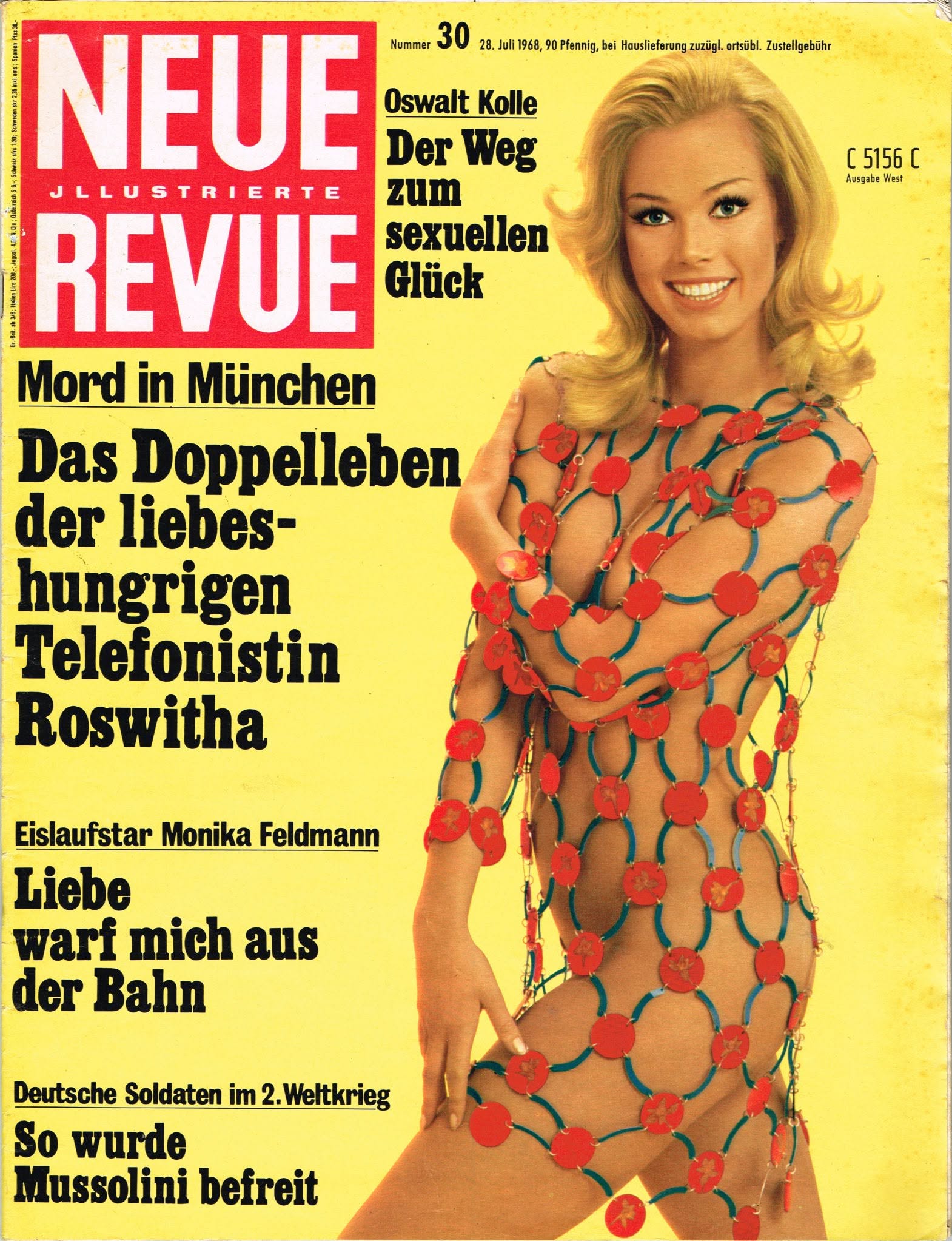 NEUE REVUE magazine side cover Issue 30 28 July 1968