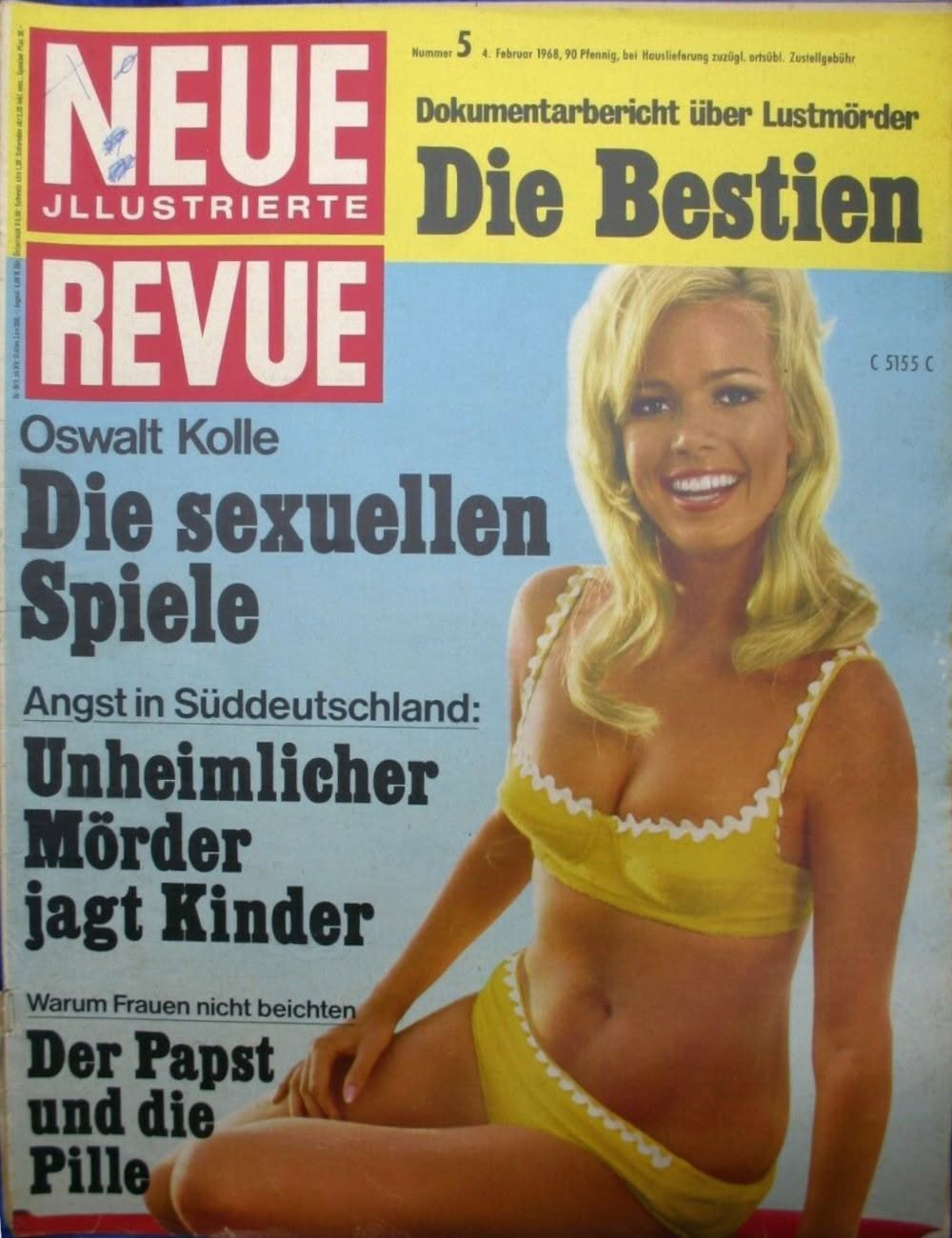 NEUE REVUE magazine side cover Issue 5 4 February 1968