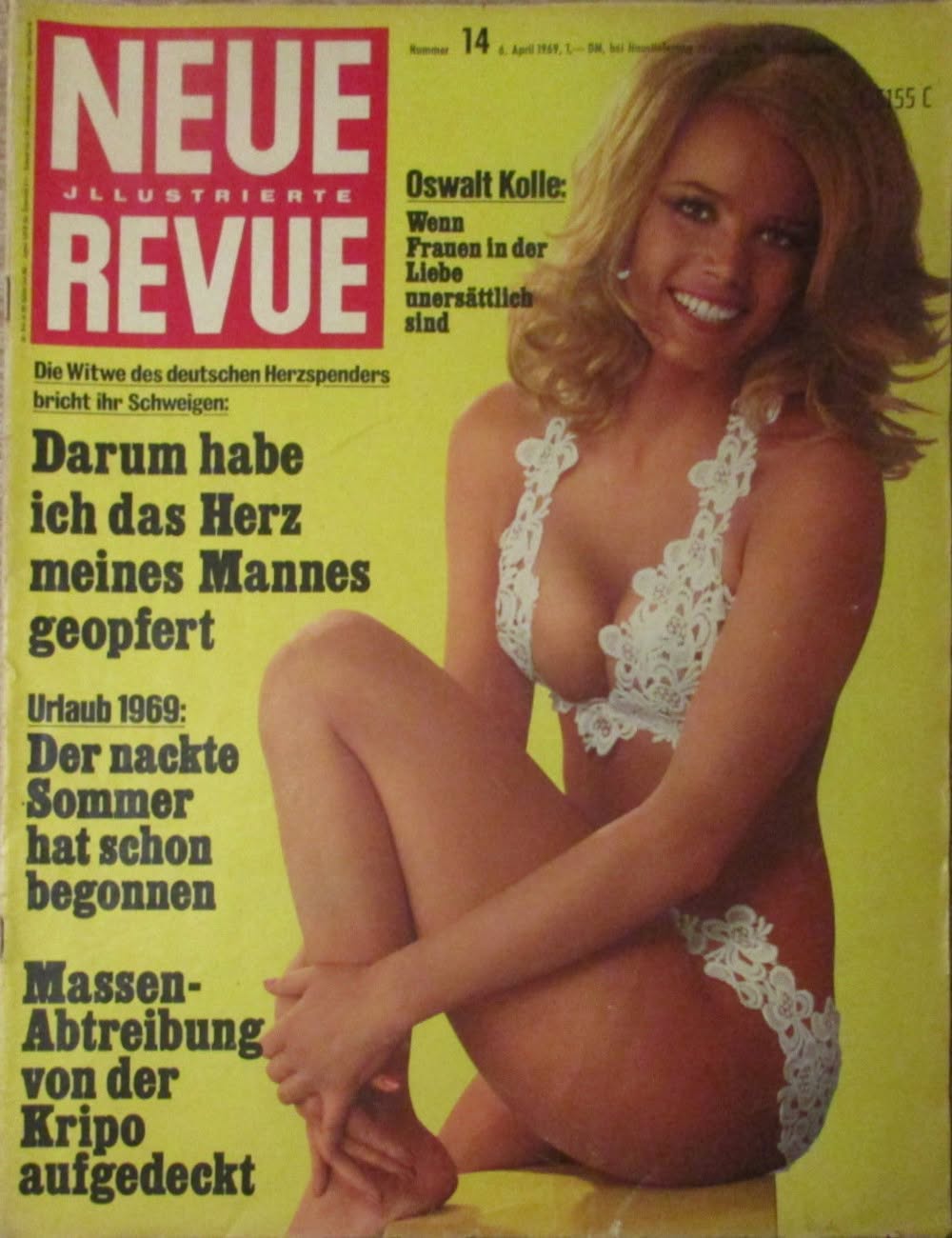NEUE REVUE magazine side cover Issue 14 6 April  1969