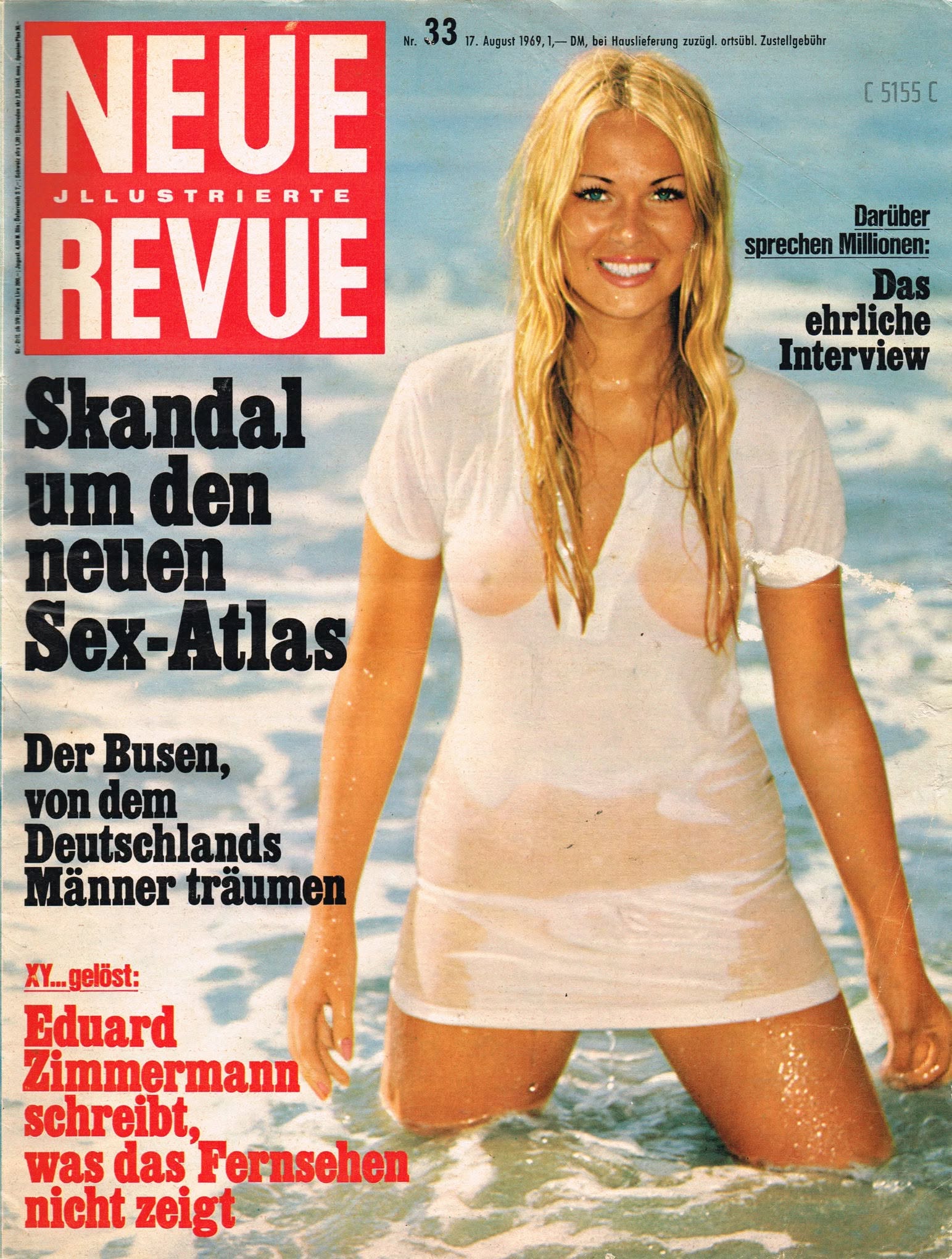 NEUE REVUE magazine side cover Issue 33 17 August 1969