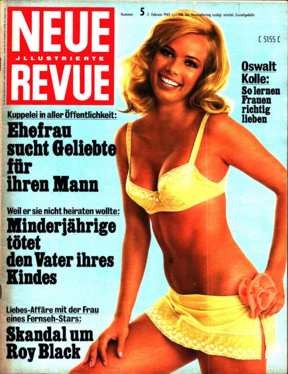 NEUE REVUE magazine side cover Issue 5 2 February 1969