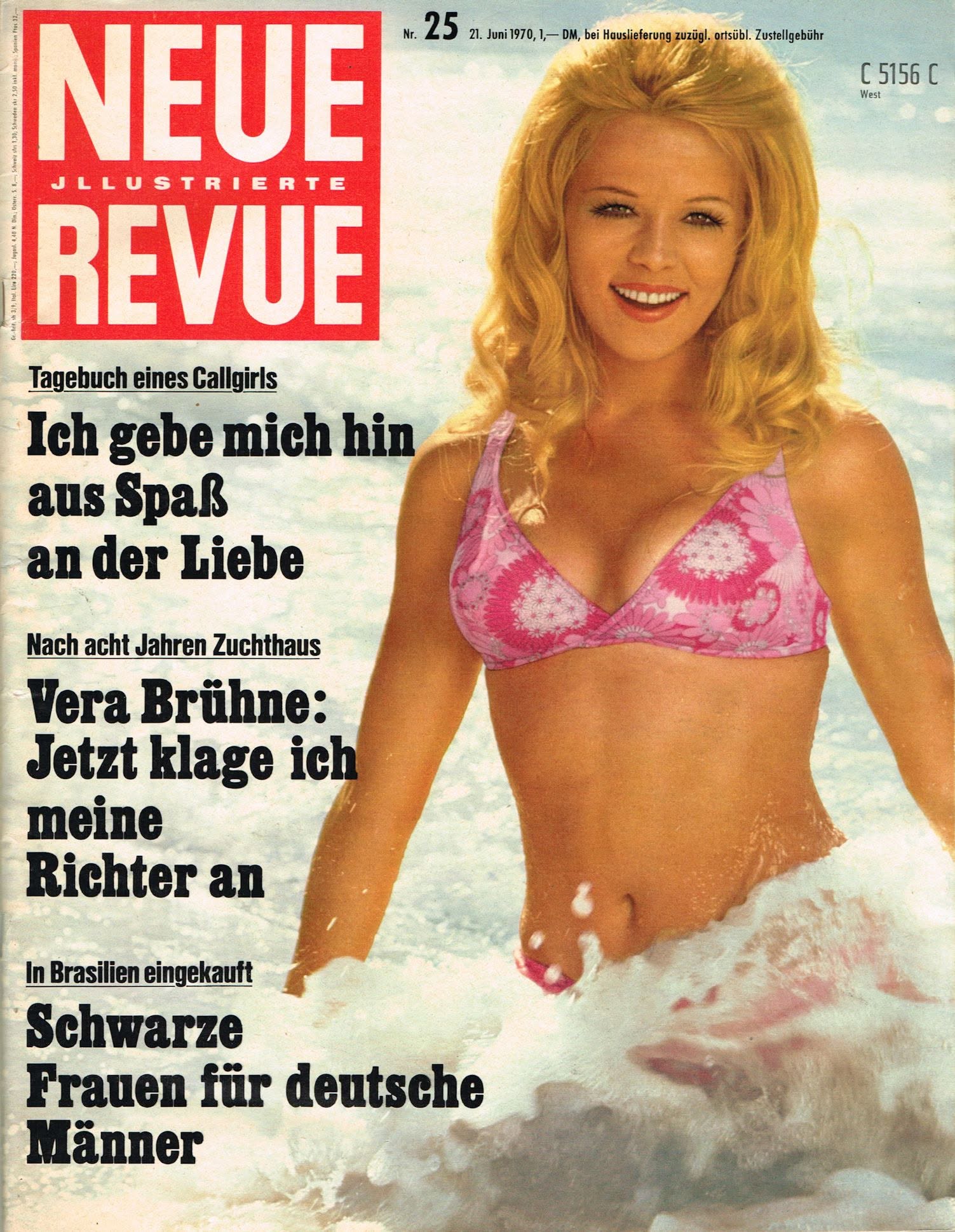 NEUE REVUE magazine side cover Issue 25   1970