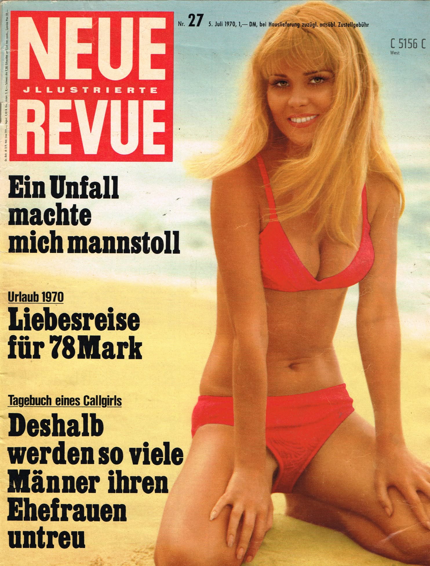 NEUE REVUE magazine side cover Issue 27   1970
