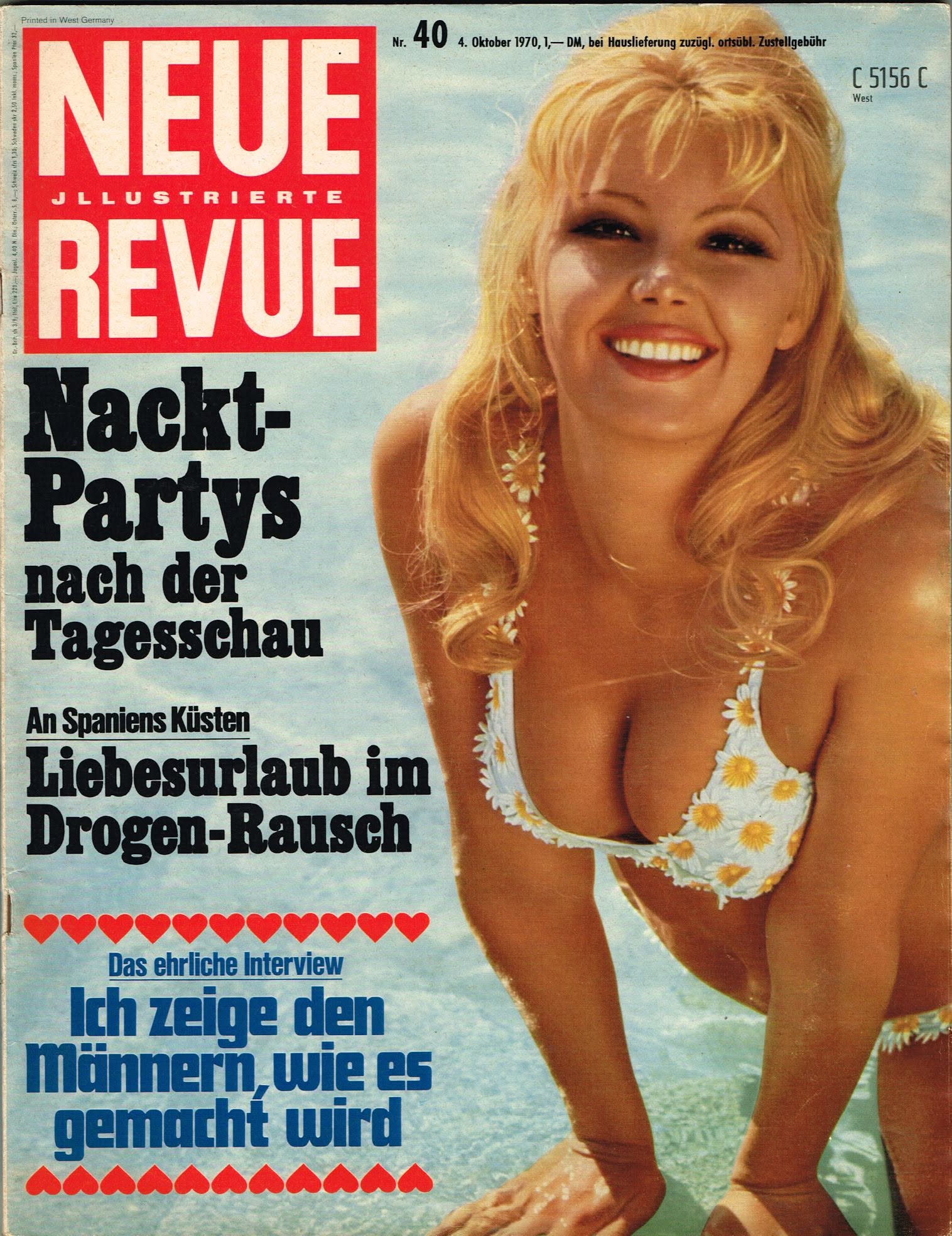 NEUE REVUE magazine cover Issue 40   1970