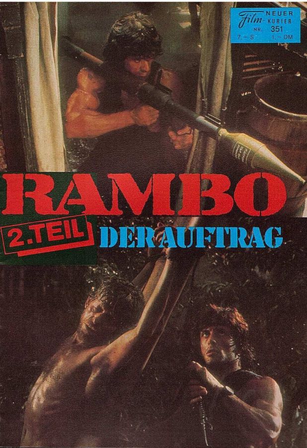 NEUER FILMKURIER magazine side cover Issue 351 August 1985