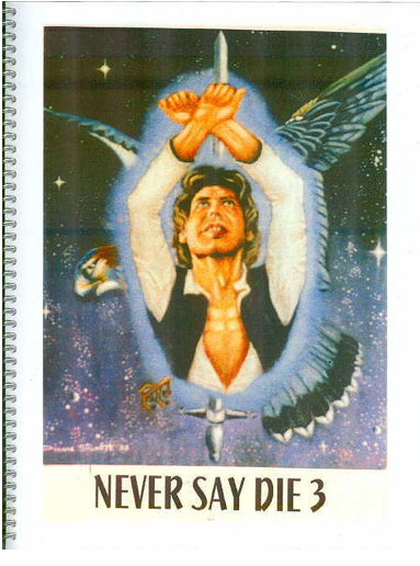 NEVER SAY DIE magazine side cover Issue 3 December 2001