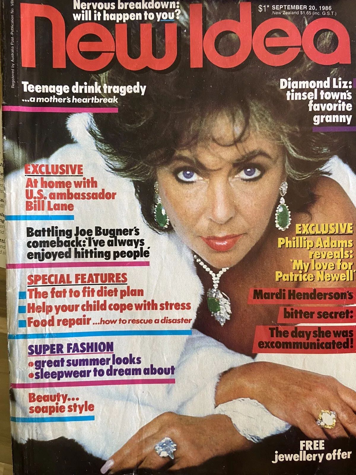 NEW IDEA magazine side cover 20 September 1986